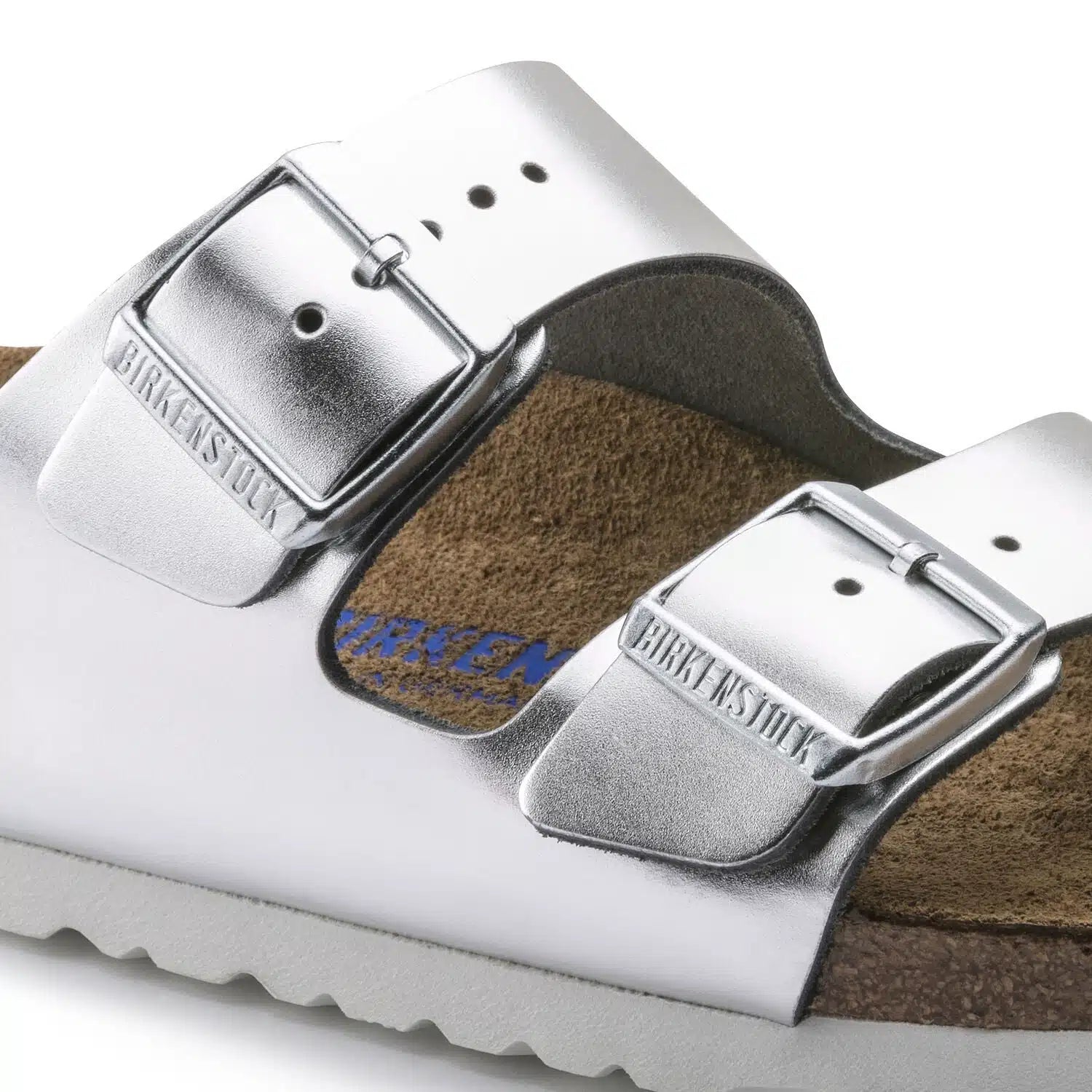 Birkenstock Arizona Footbed Sandals in Matt Silver