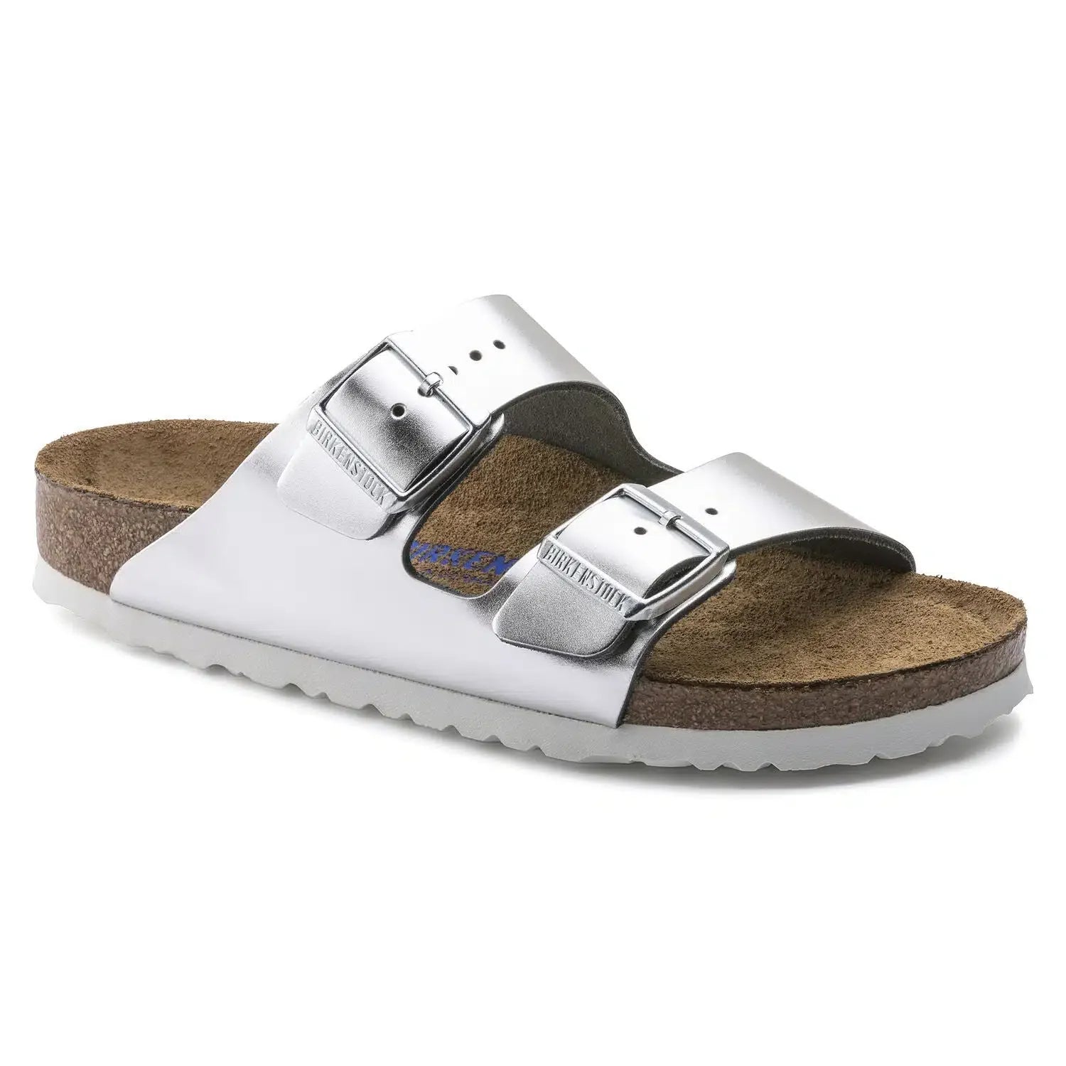 Birkenstock Arizona Footbed Sandals in Matt Silver