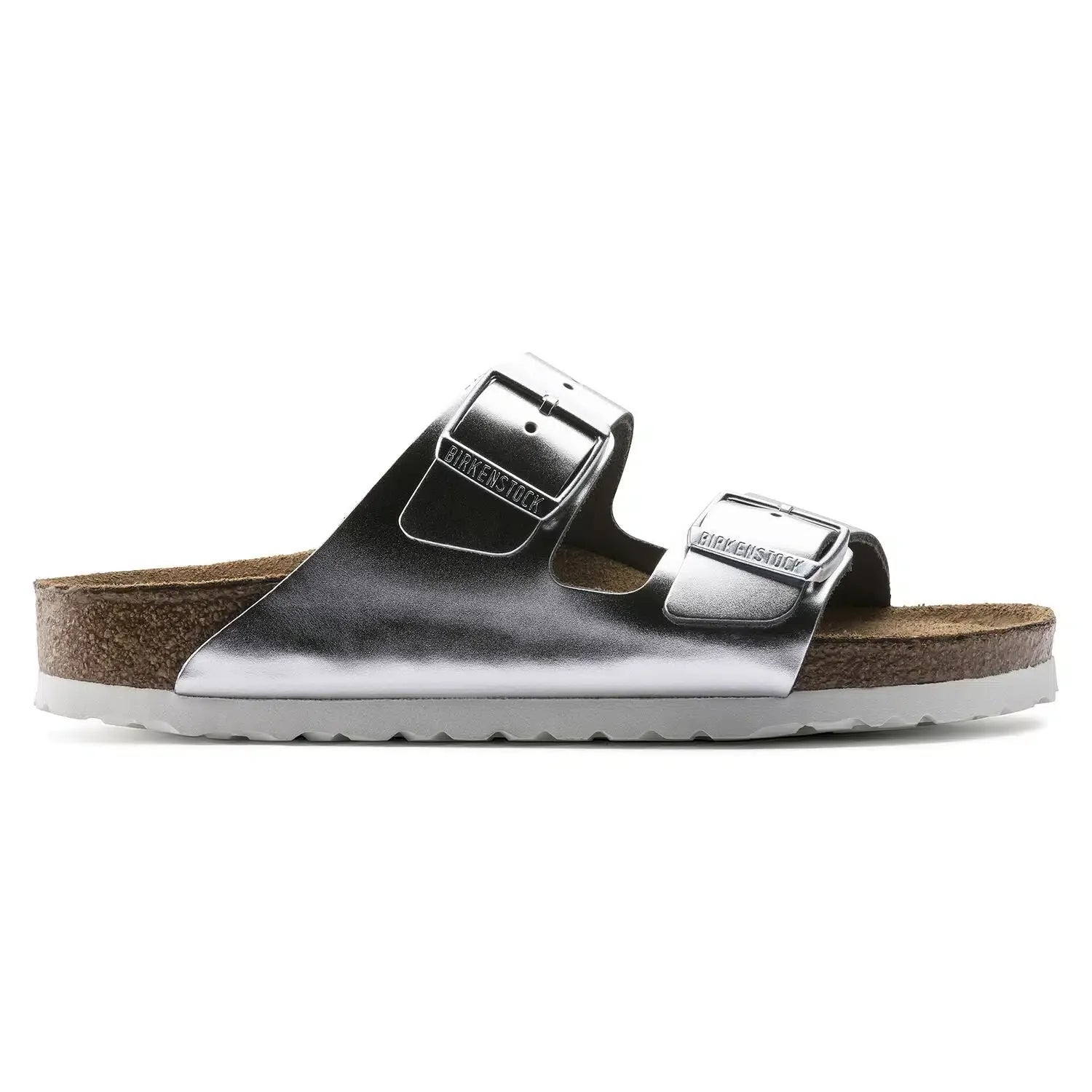 Birkenstock Arizona Footbed Sandals in Matt Silver