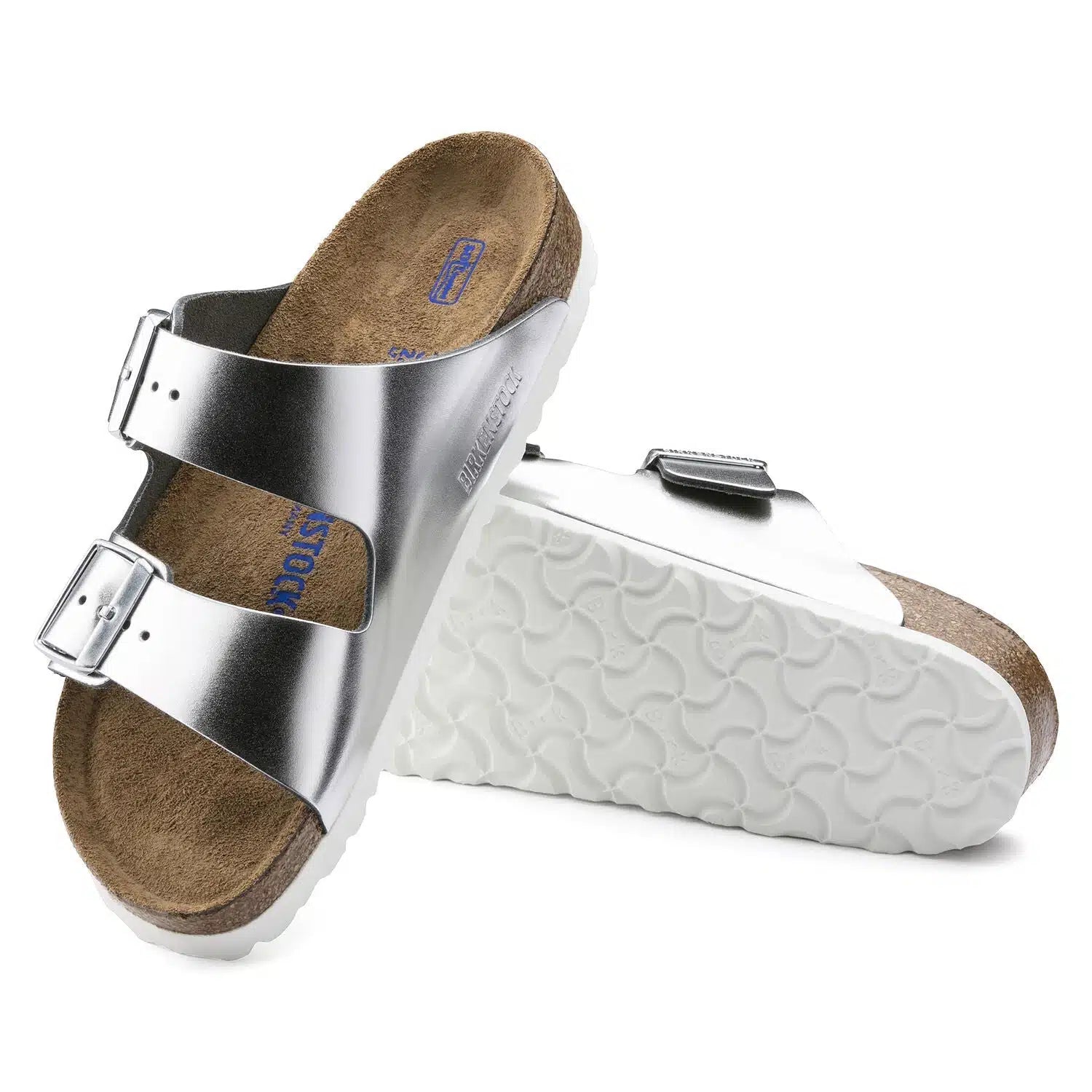Birkenstock Arizona Footbed Sandals in Matt Silver