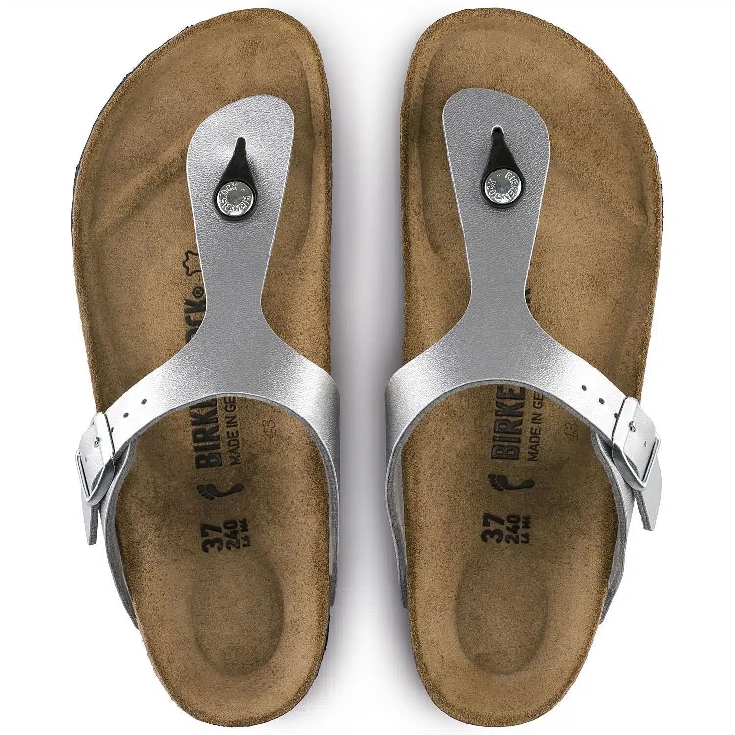 Birkenstock Gizeh Matt Silver Thong Sandals — Women’s Comfort & Style