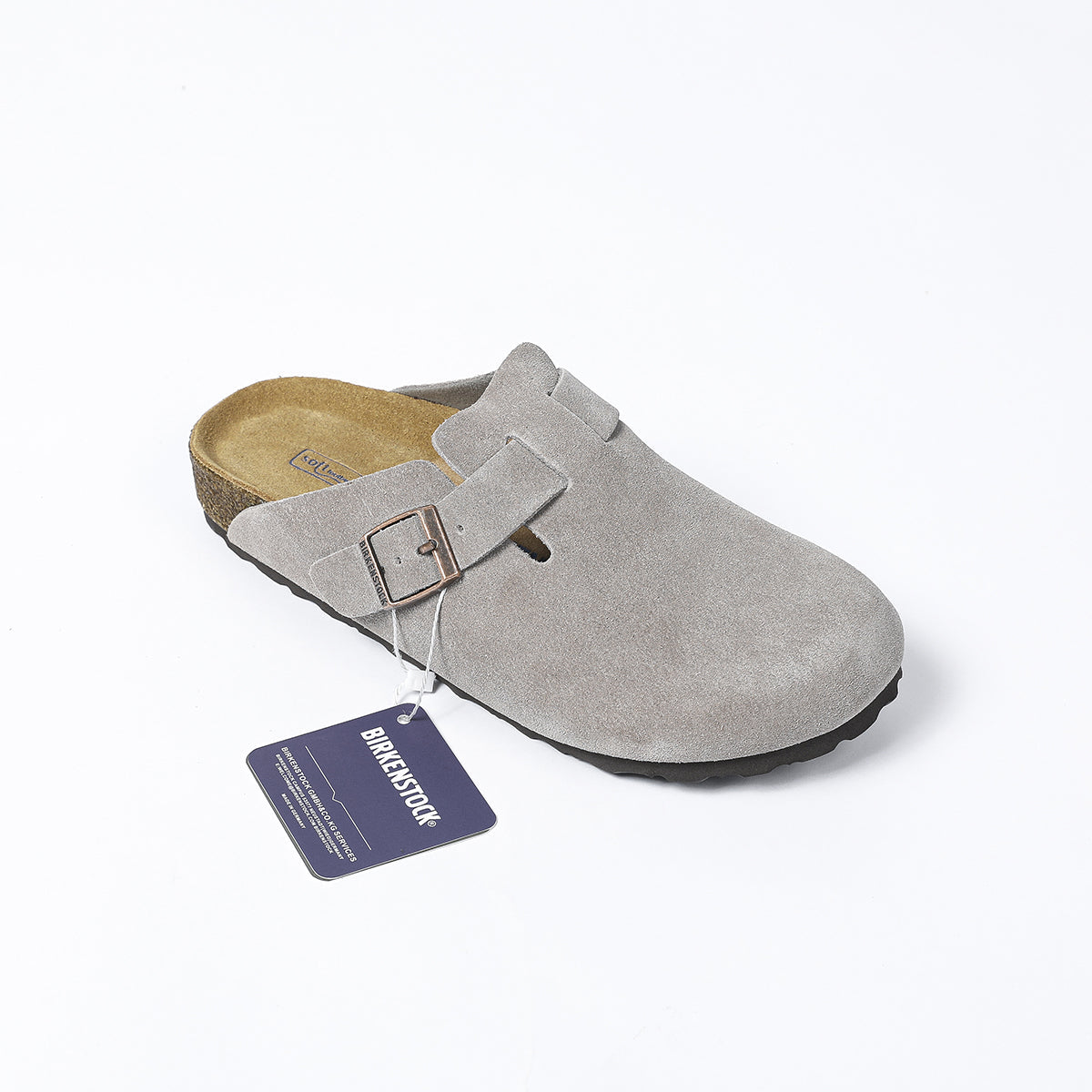 Birkenstock Boston Classic Grey Suede Clogs