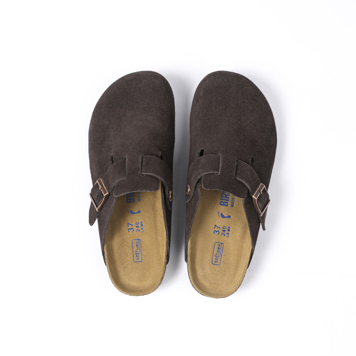 Birkenstock Boston Classic Dark Brown Suede Clogs