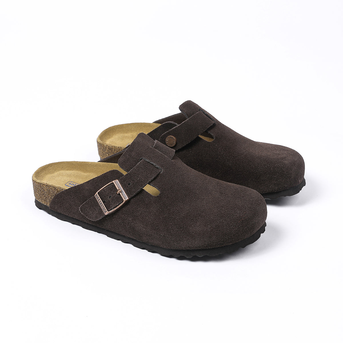 Birkenstock Boston Classic Dark Brown Suede Clogs