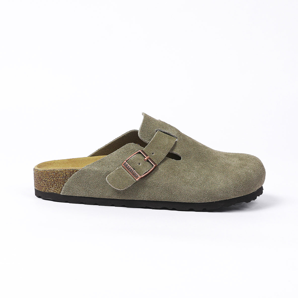 Birkenstock Boston Classic Light Olive Suede Clogs