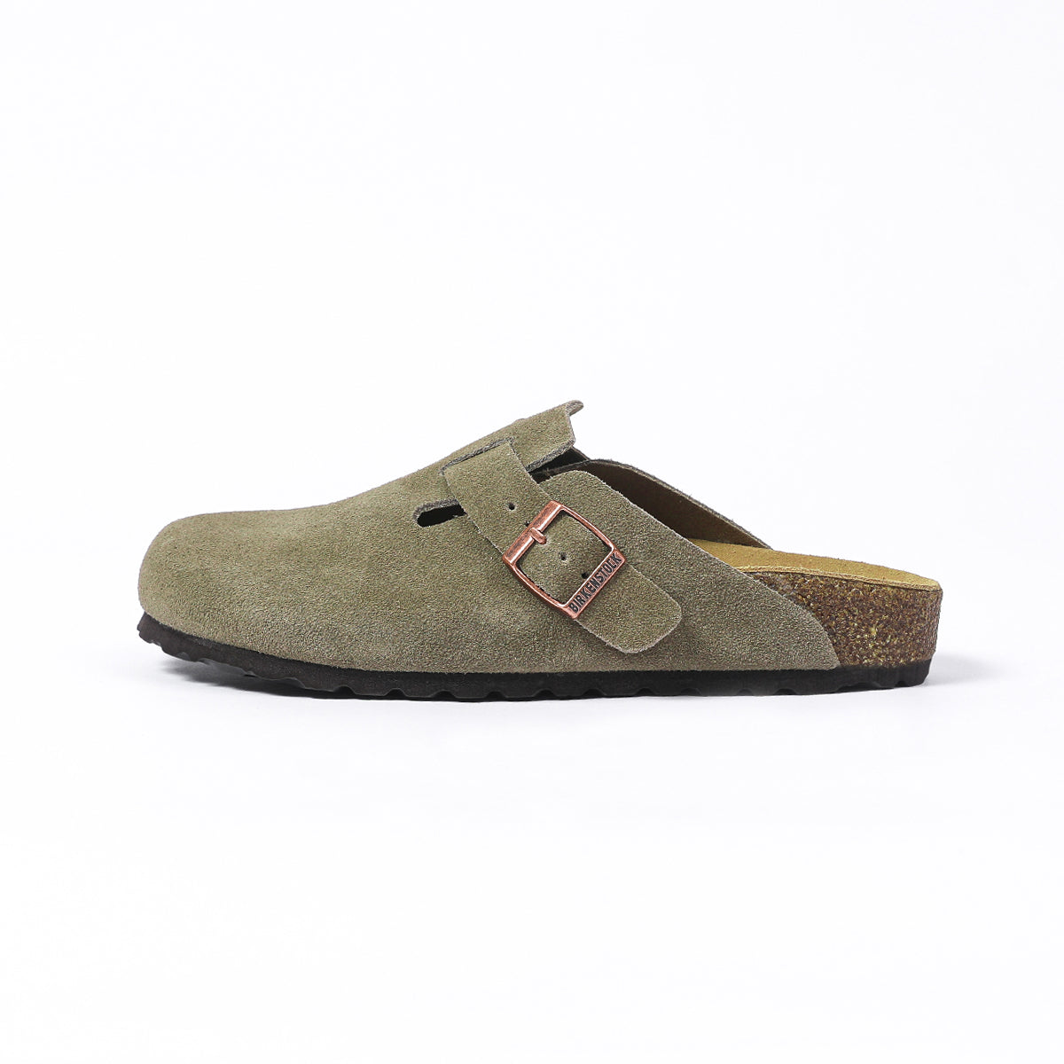 Birkenstock Boston Classic Light Olive Suede Clogs