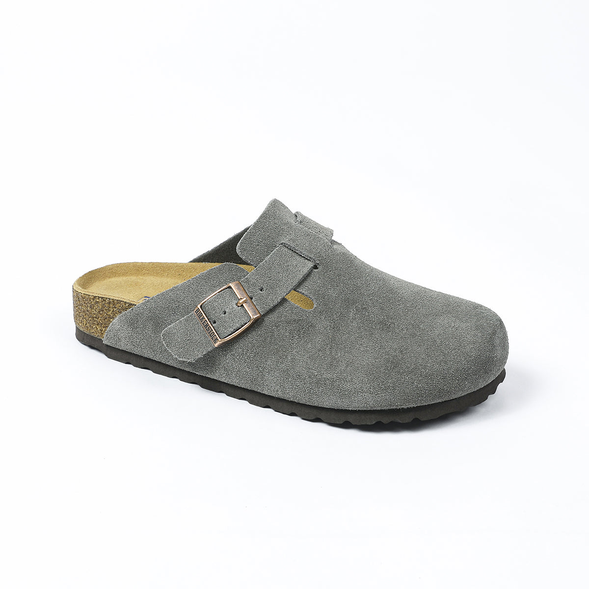 Birkenstock Boston Classic Grey Suede Clogs