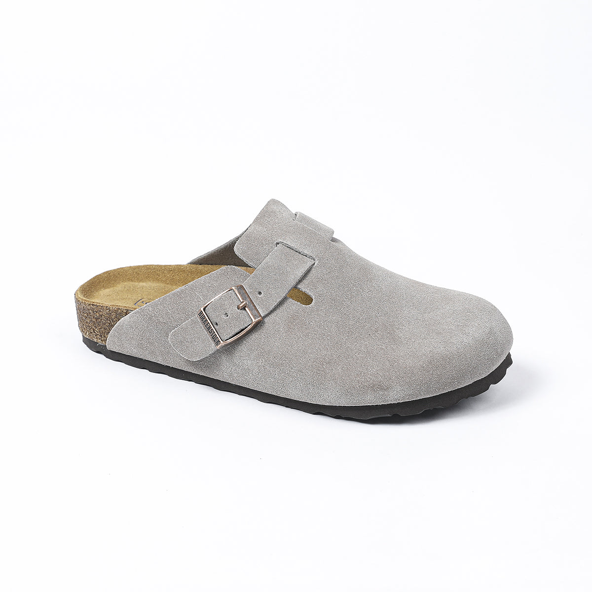 Birkenstock Boston Classic Grey Suede Clogs