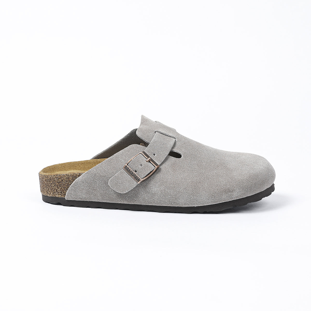 Birkenstock Boston Classic Grey Suede Clogs
