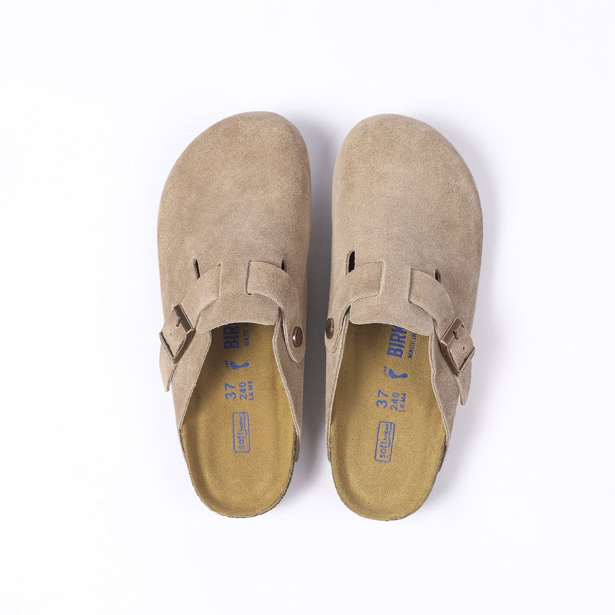 Birkenstock Boston Classic Taupe Suede Clogs