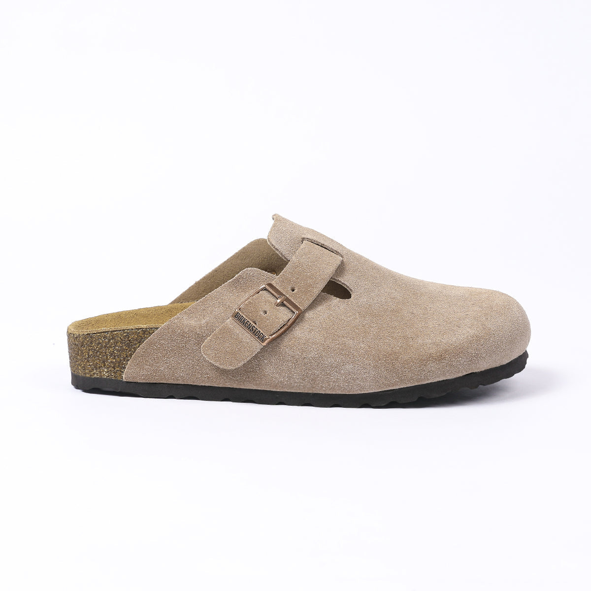 Birkenstock Boston Classic Taupe Suede Clogs