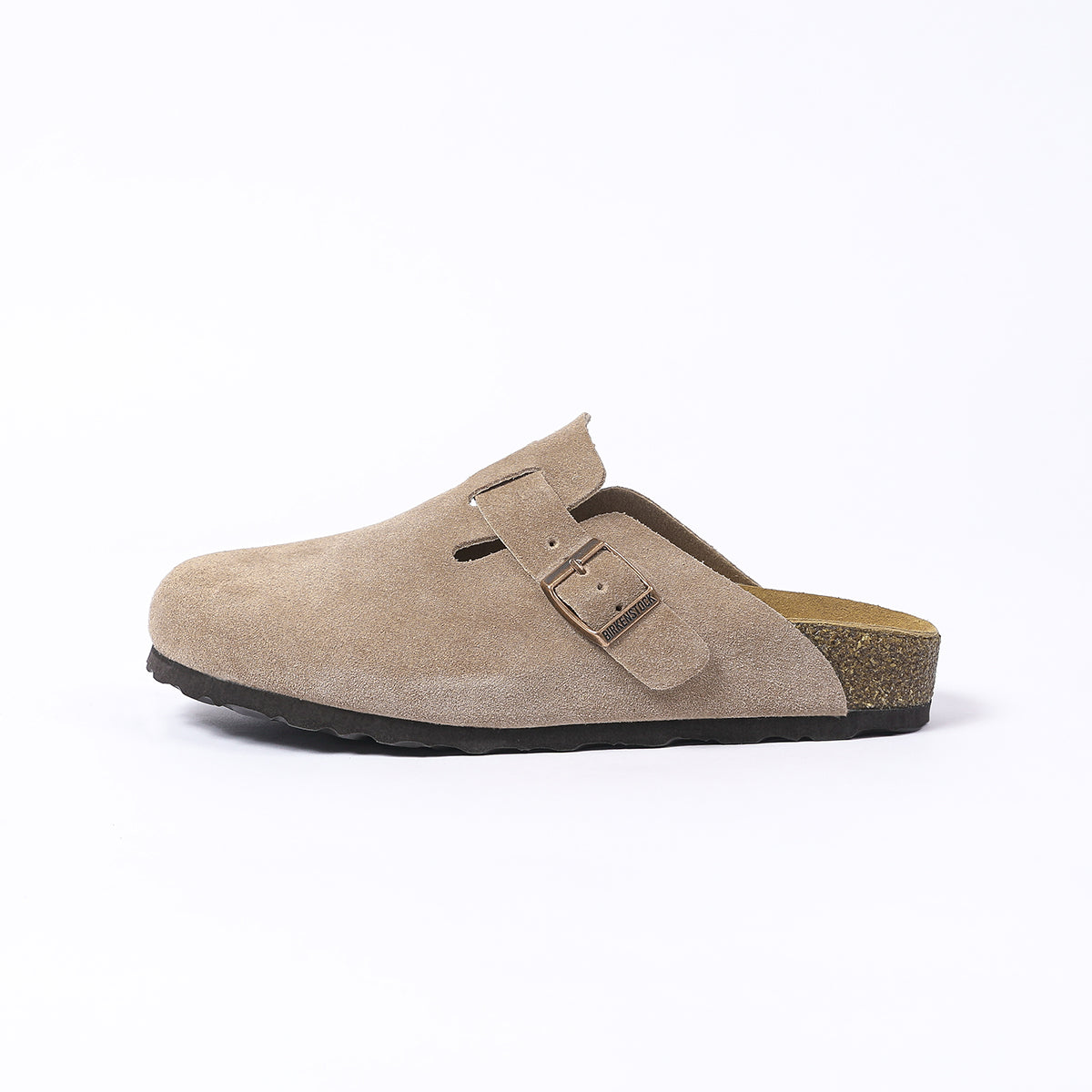 Birkenstock Boston Classic Taupe Suede Clogs