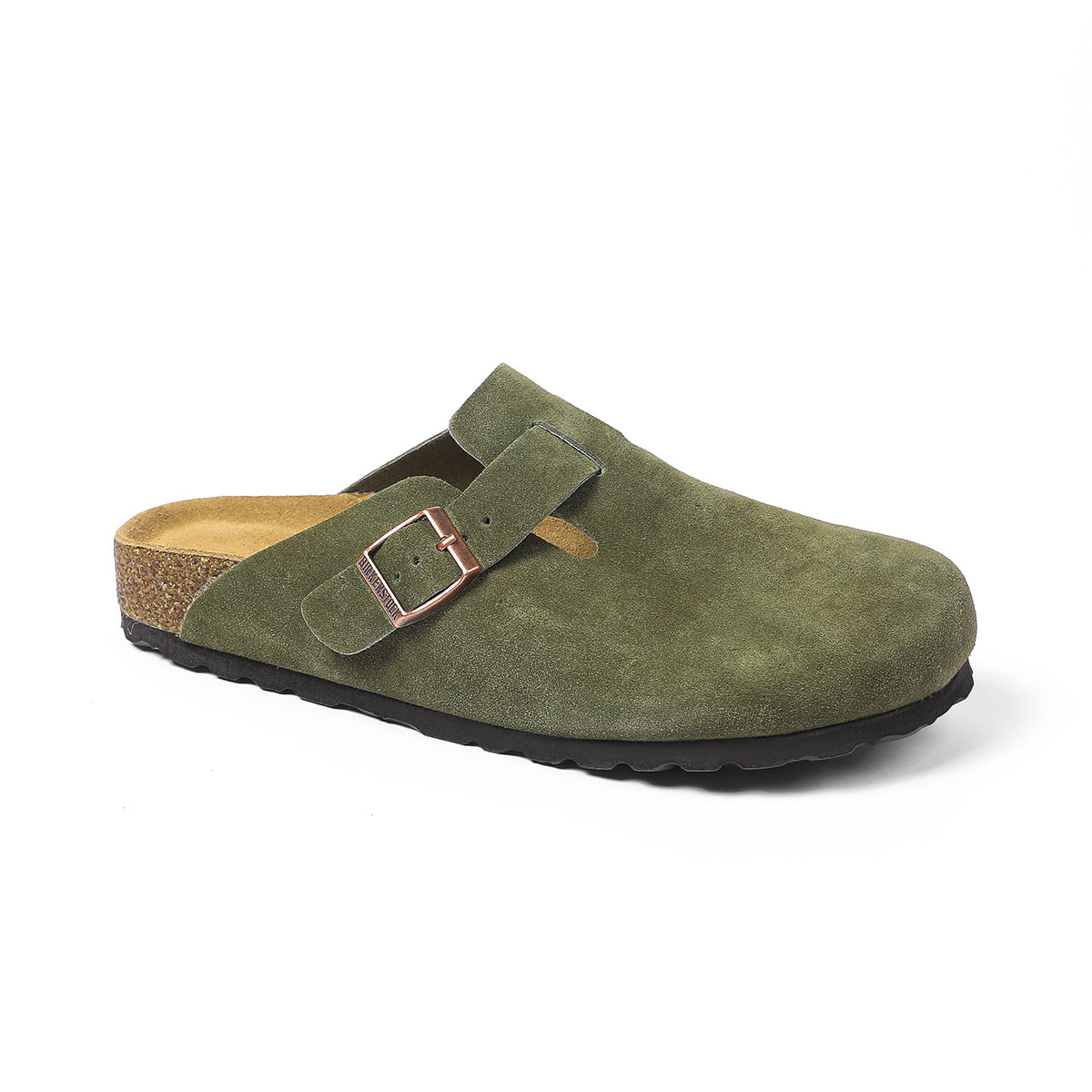 Birkenstock Boston Classic Khaki Suede Clogs
