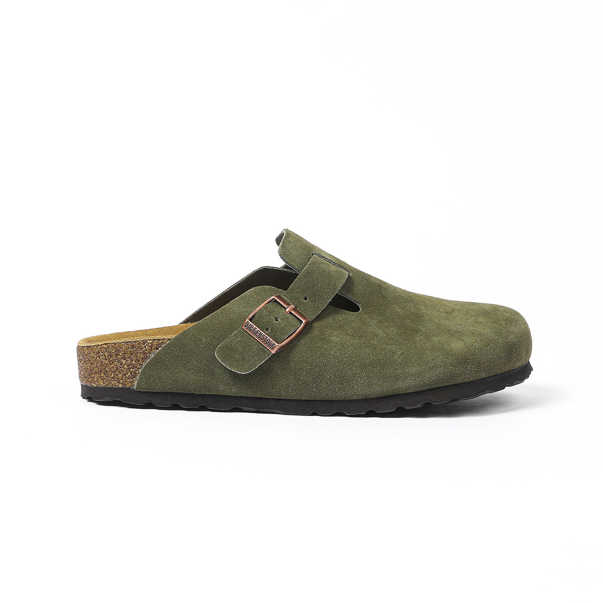 Birkenstock Boston Classic Khaki Suede Clogs