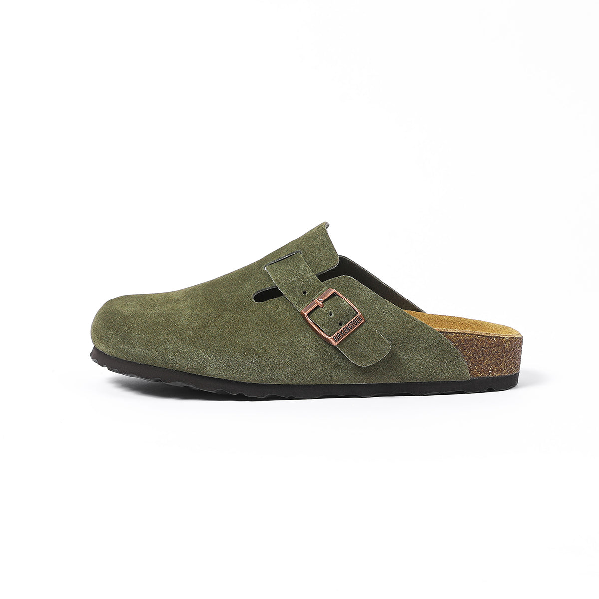 Birkenstock Boston Classic Khaki Suede Clogs