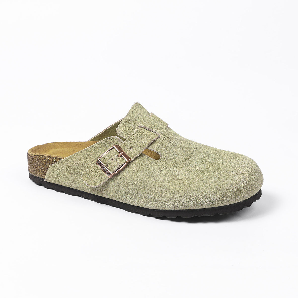 Birkenstock Boston Classic Light Olive Suede Clogs
