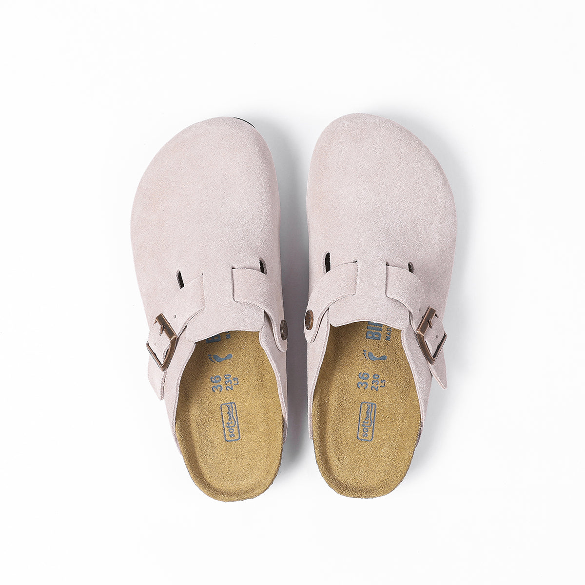 Birkenstock Boston Classic Pink Suede Clogs