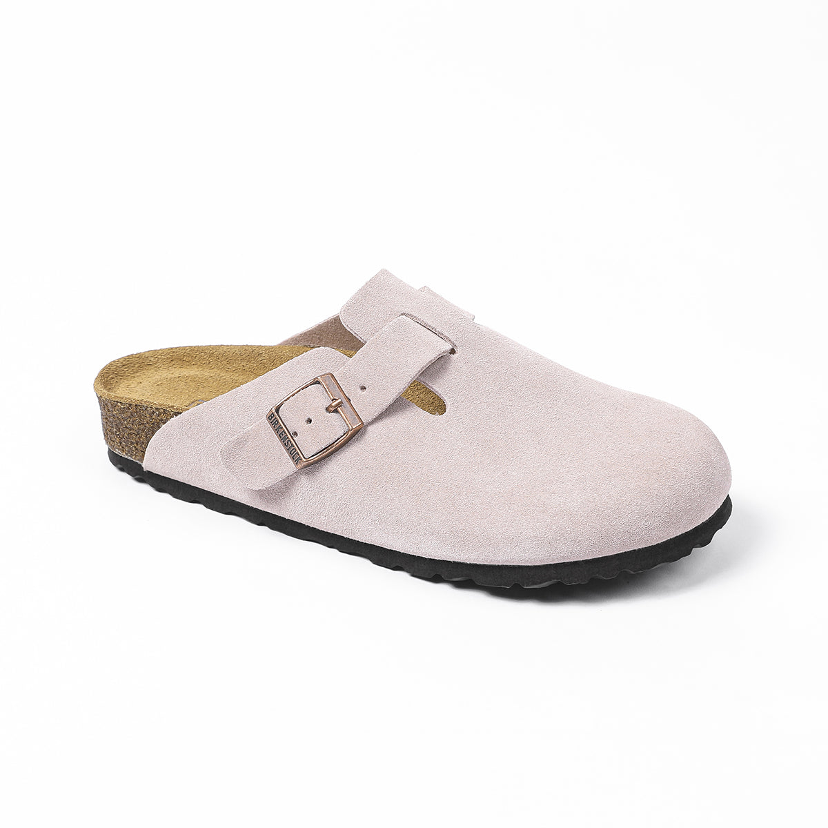Birkenstock Boston Classic Pink Suede Clogs