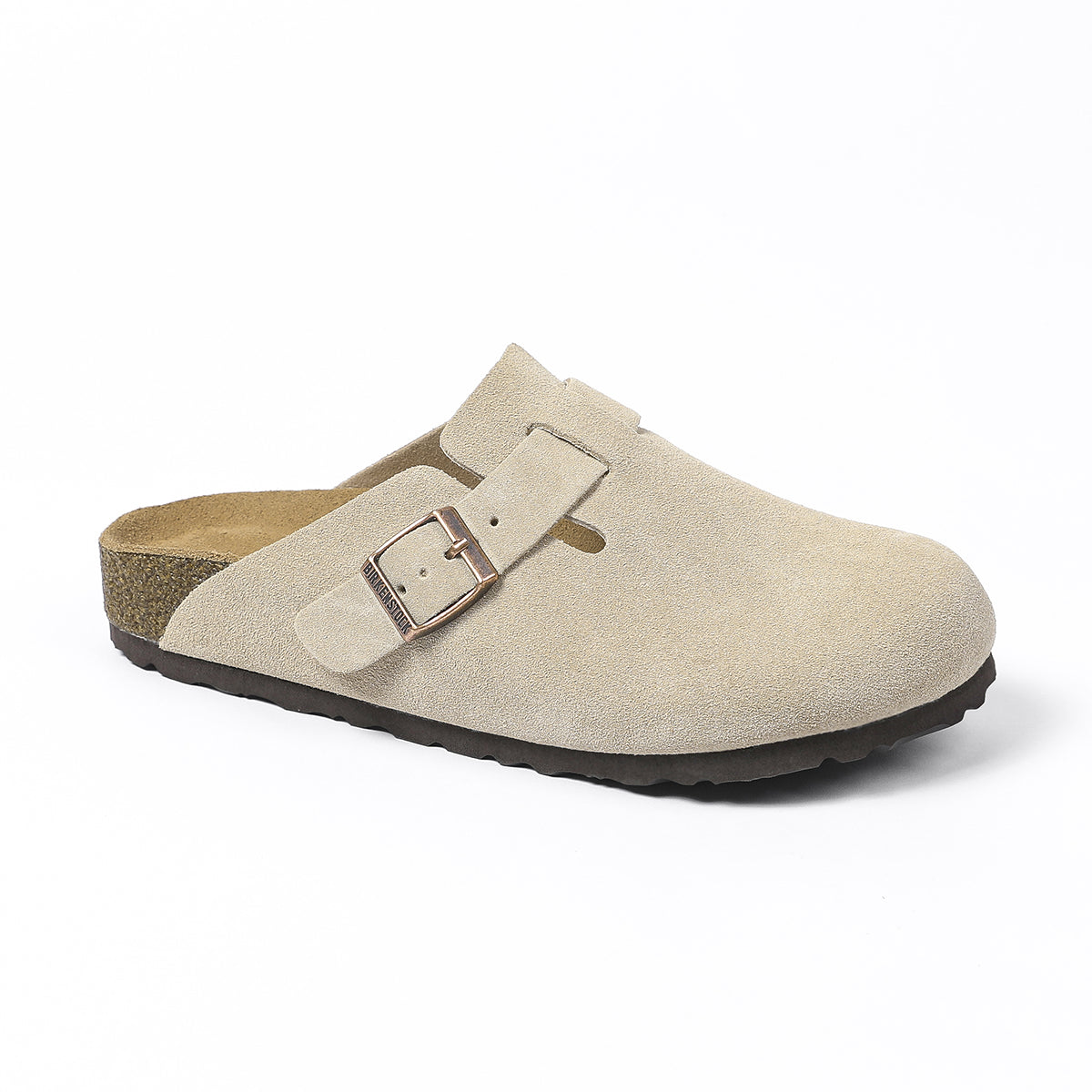 Birkenstock Boston Classic Beige Suede Clogs