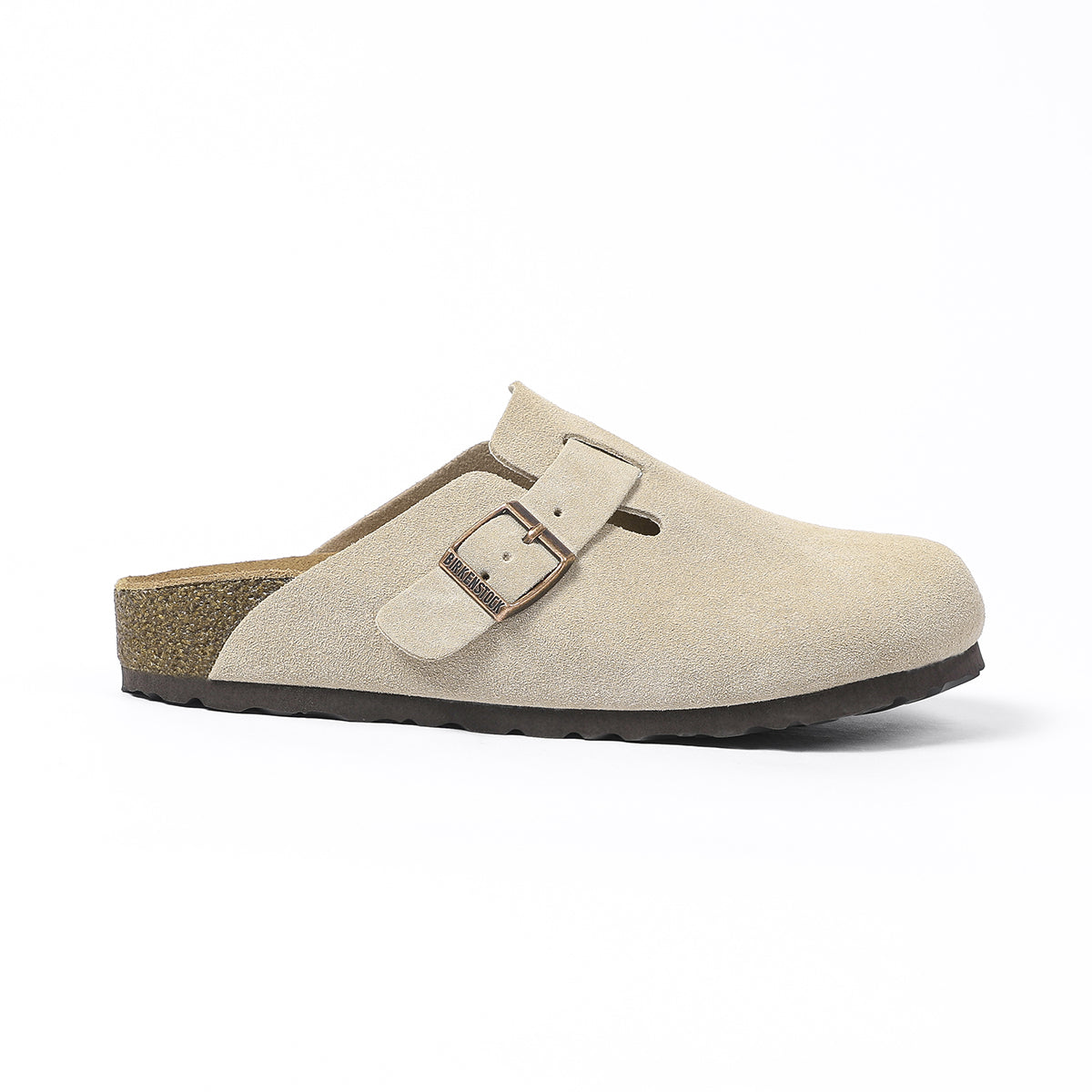Birkenstock Boston Classic Beige Suede Clogs