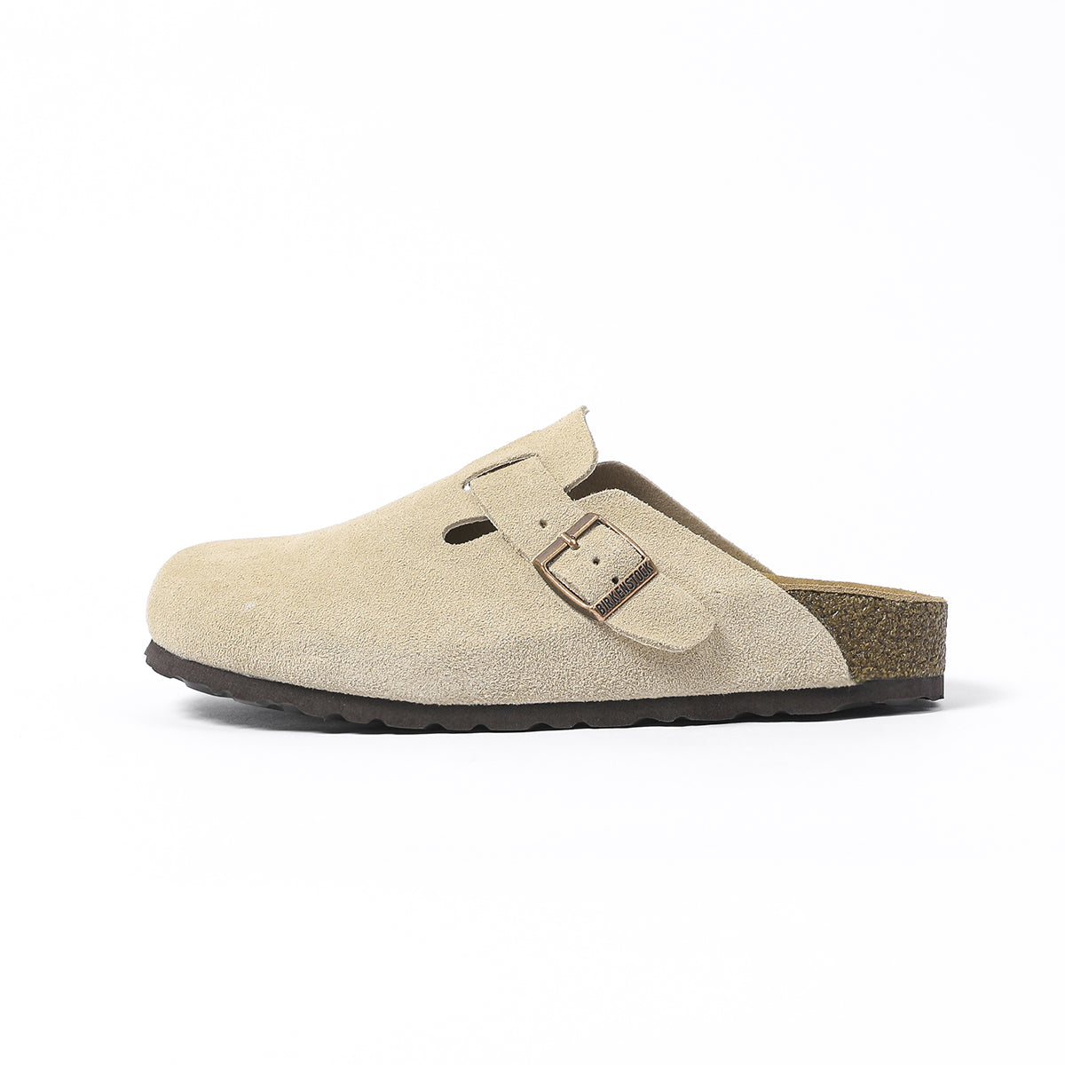 Birkenstock Boston Classic Beige Suede Clogs