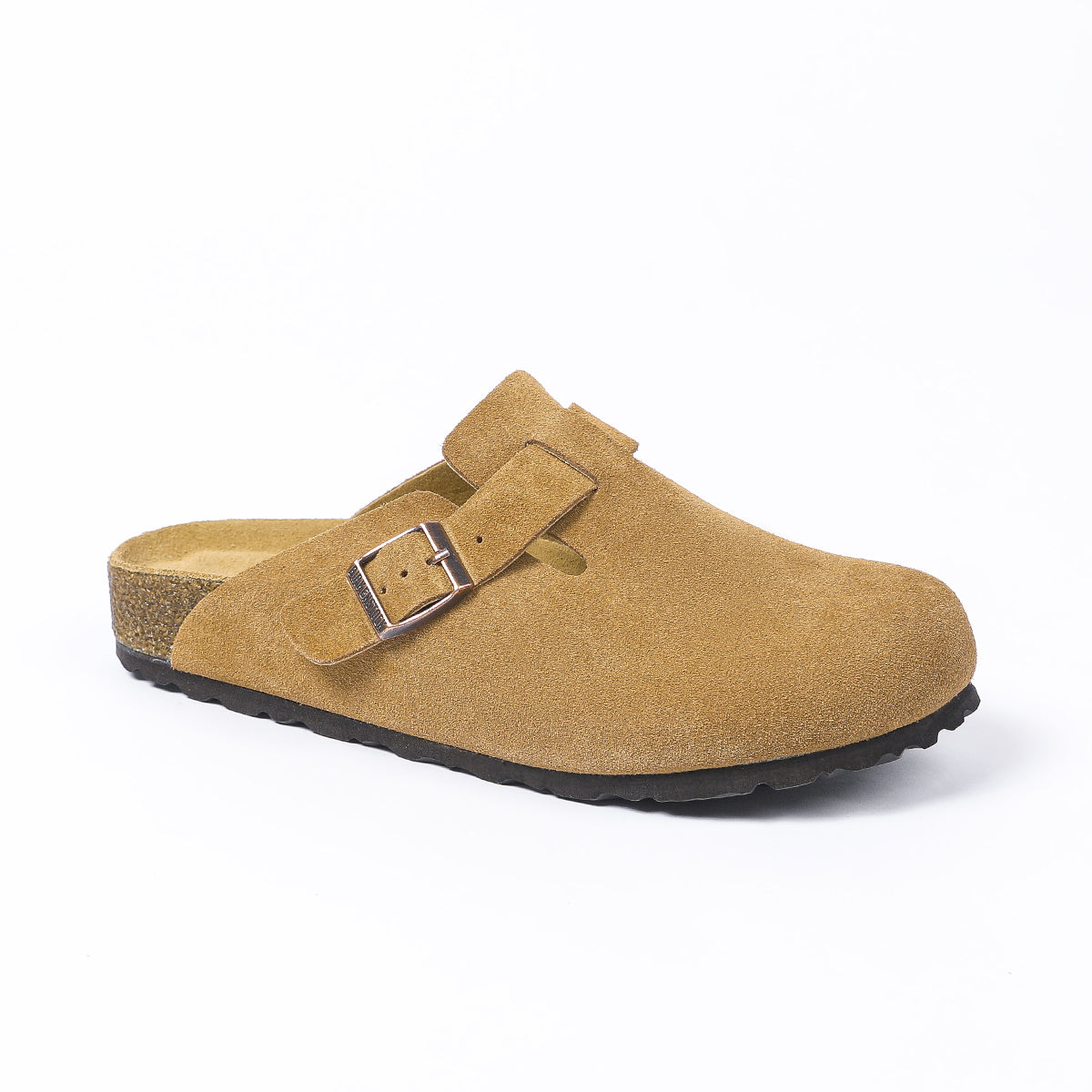 Birkenstock Boston Classic Latte Cream Suede Clogs