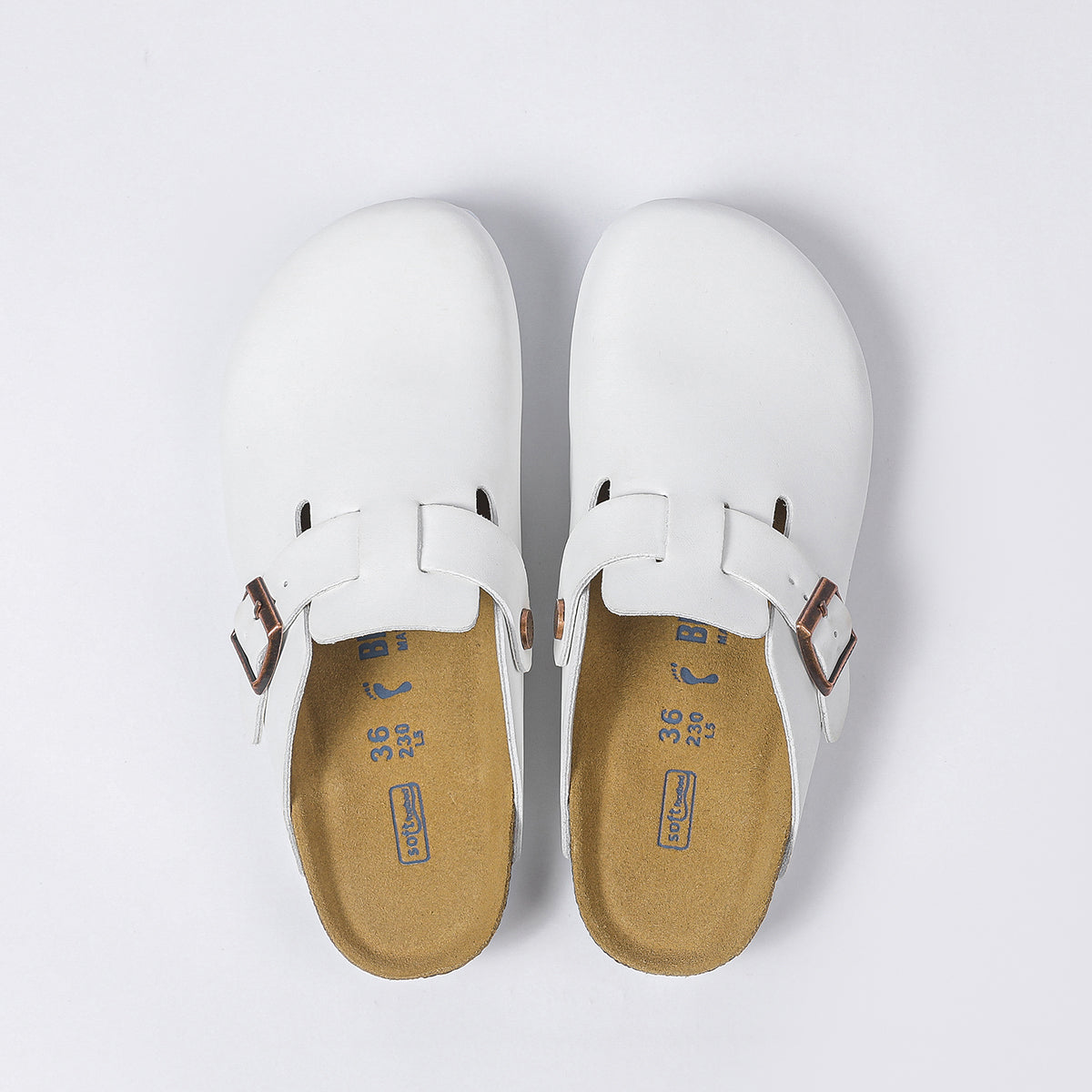 Birkenstock Boston Classic White Clogs