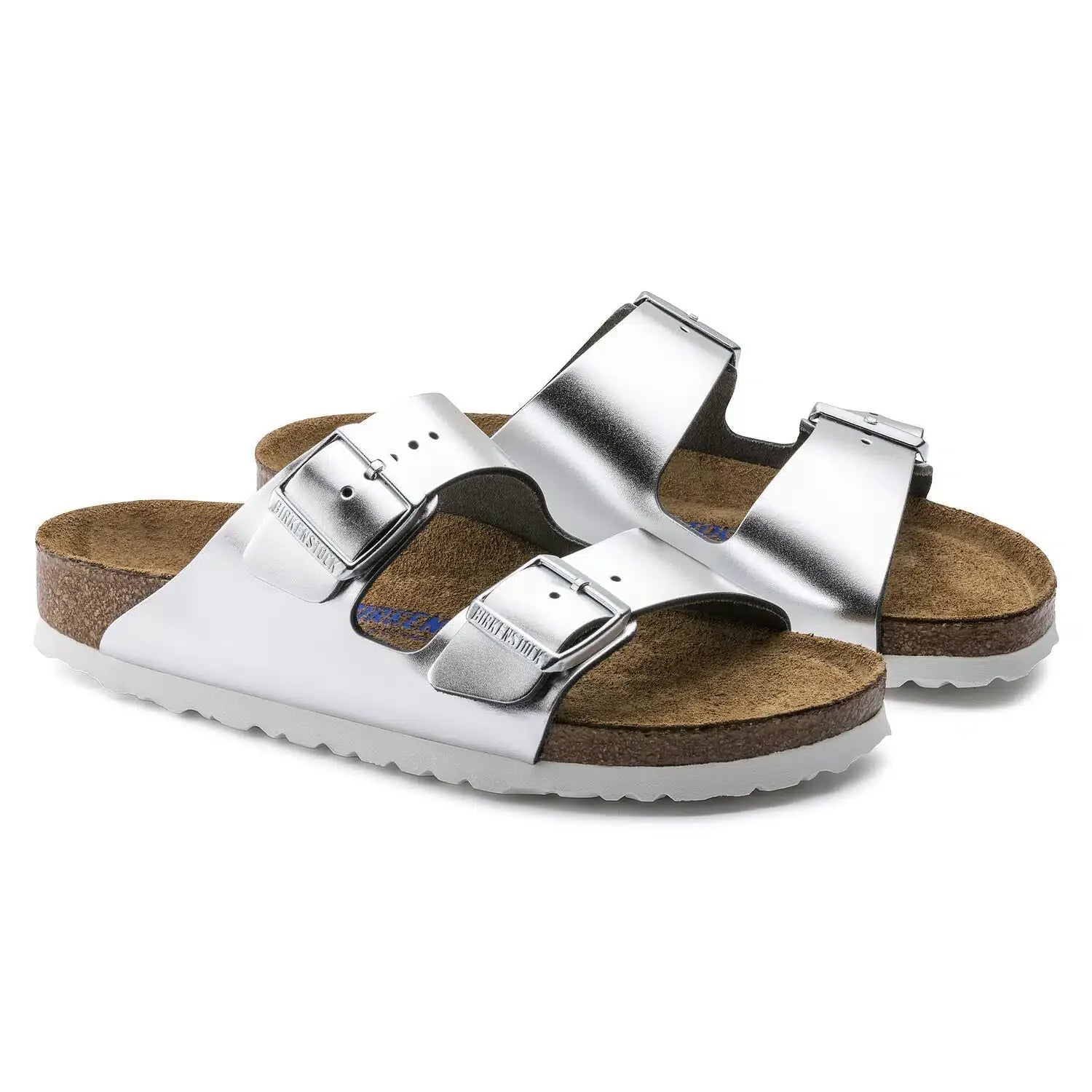 Birkenstock Arizona Footbed Sandals in Matt Silver