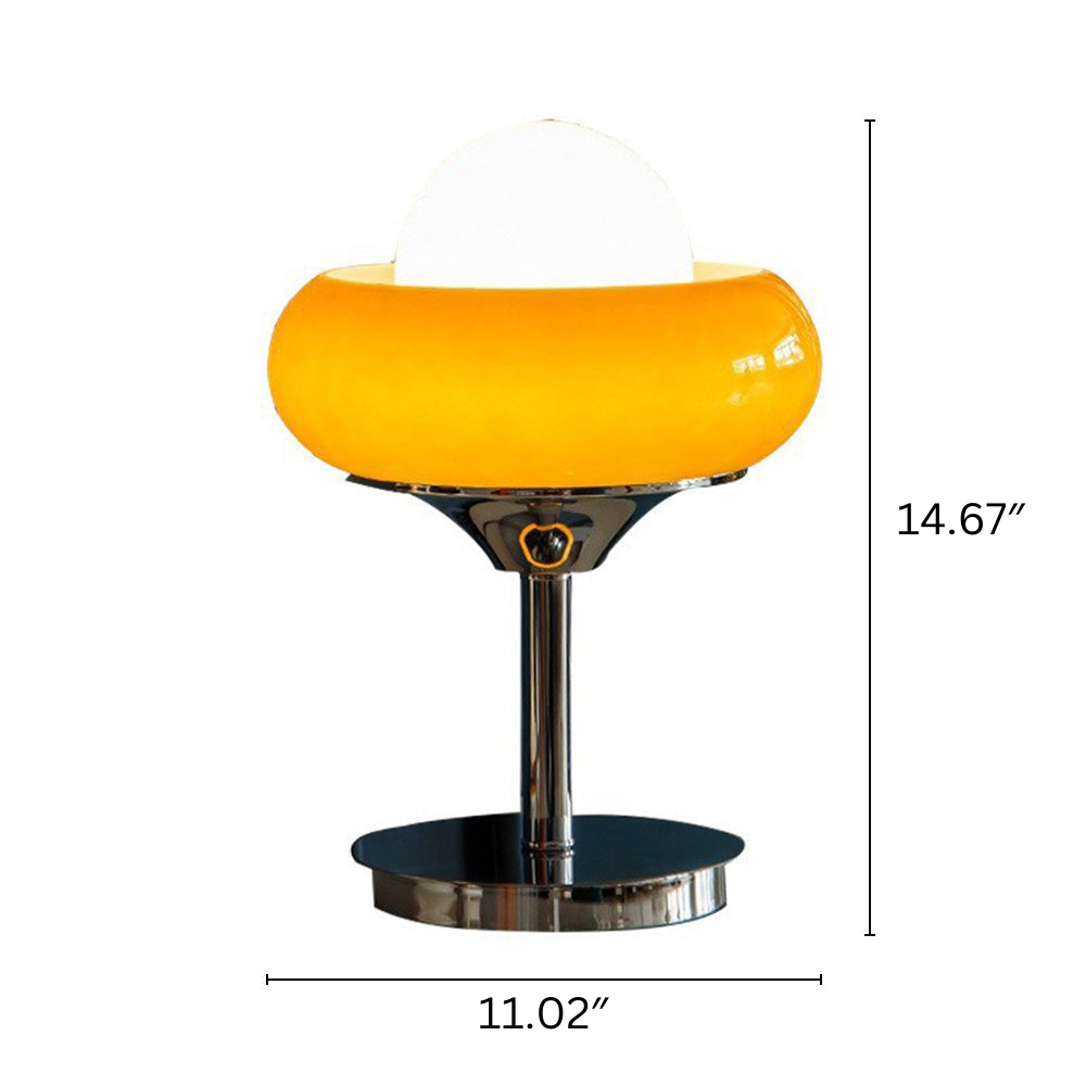Soreana Retro Bauhaus‑Inspired Yellow Glass Table Lamp