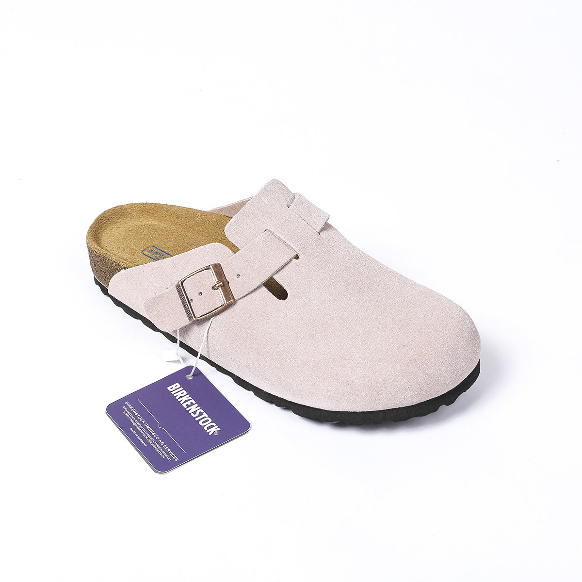 Birkenstock Boston Classic Pink Suede Clogs