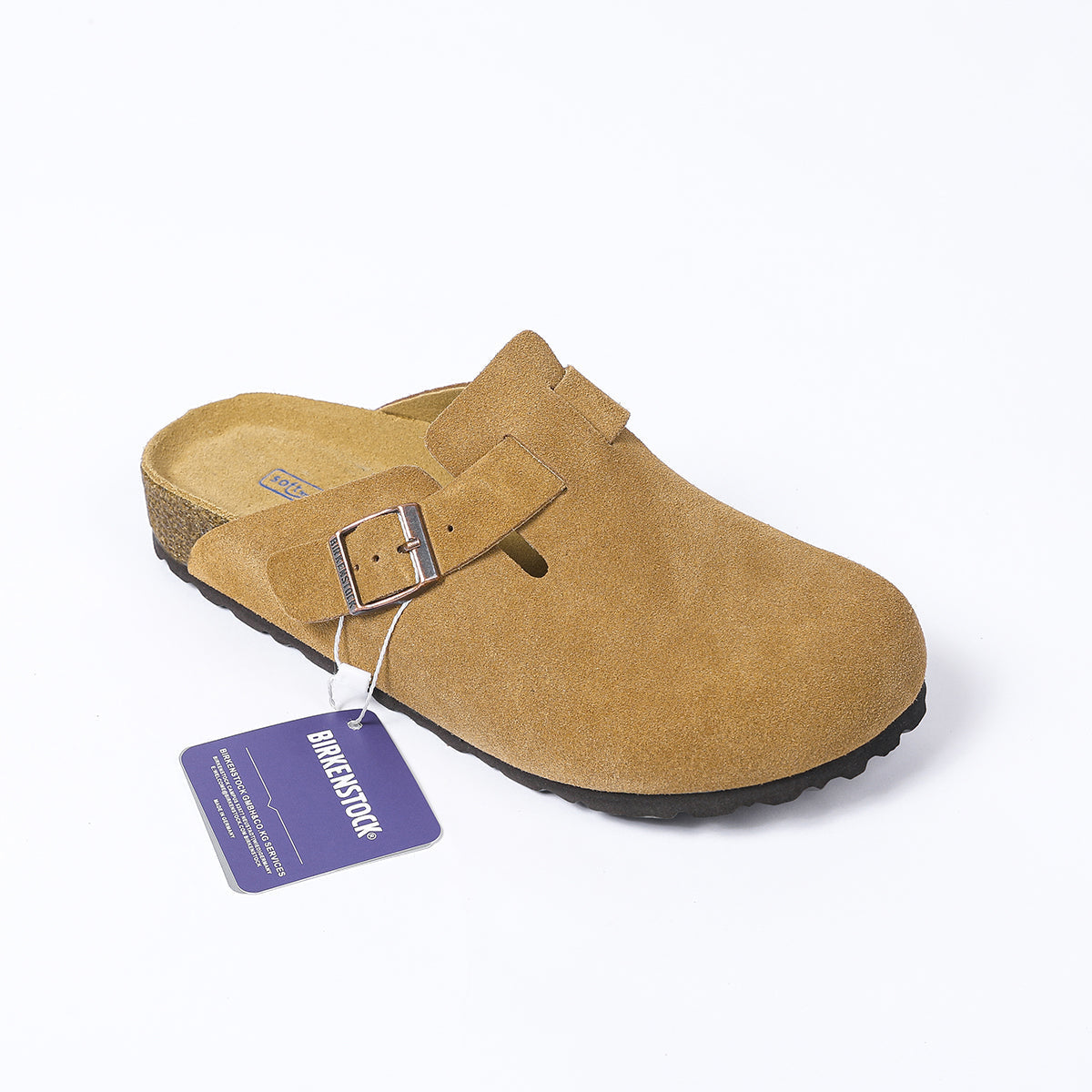 Birkenstock Boston Classic Latte Cream Suede Clogs