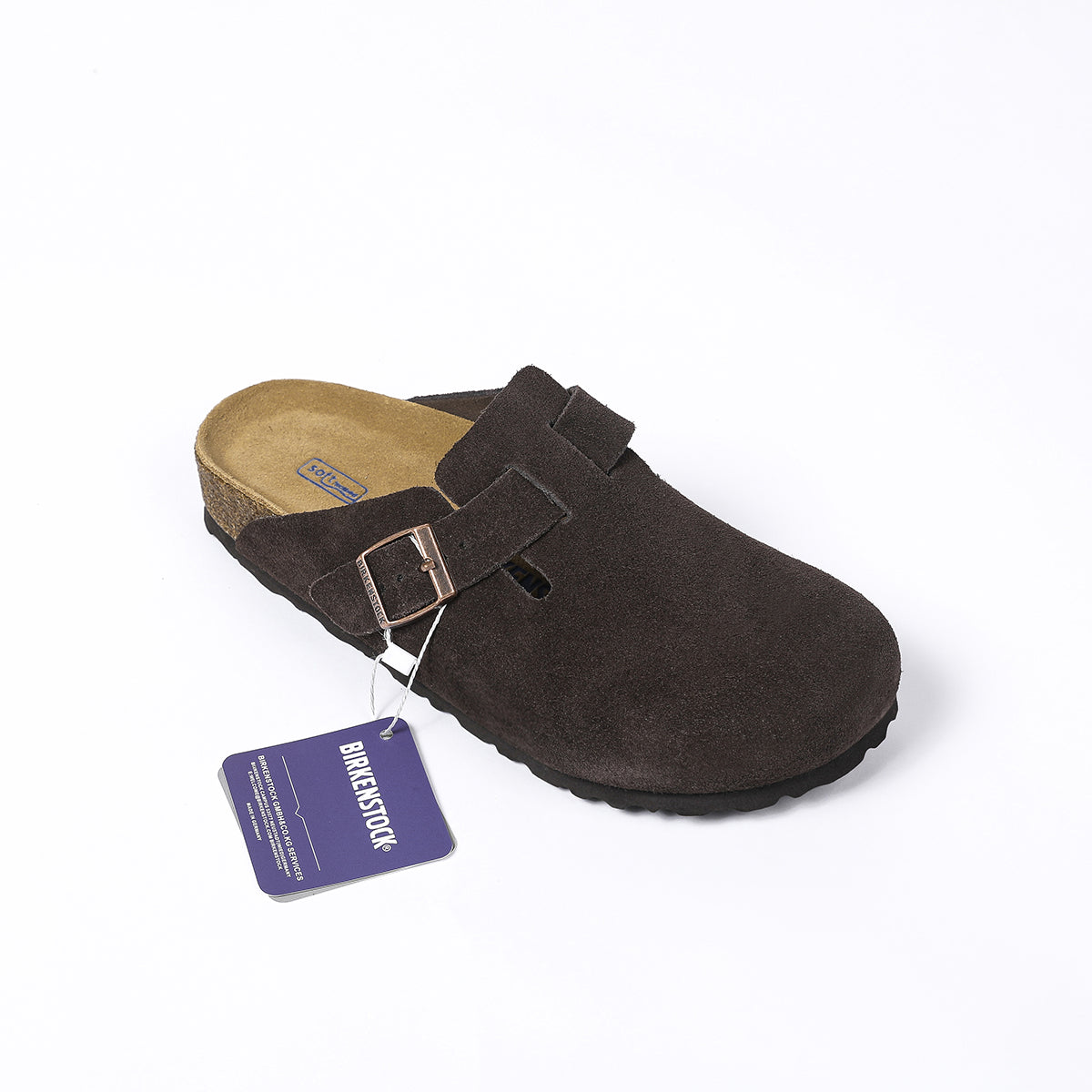 Birkenstock Boston Classic Dark Brown Suede Clogs