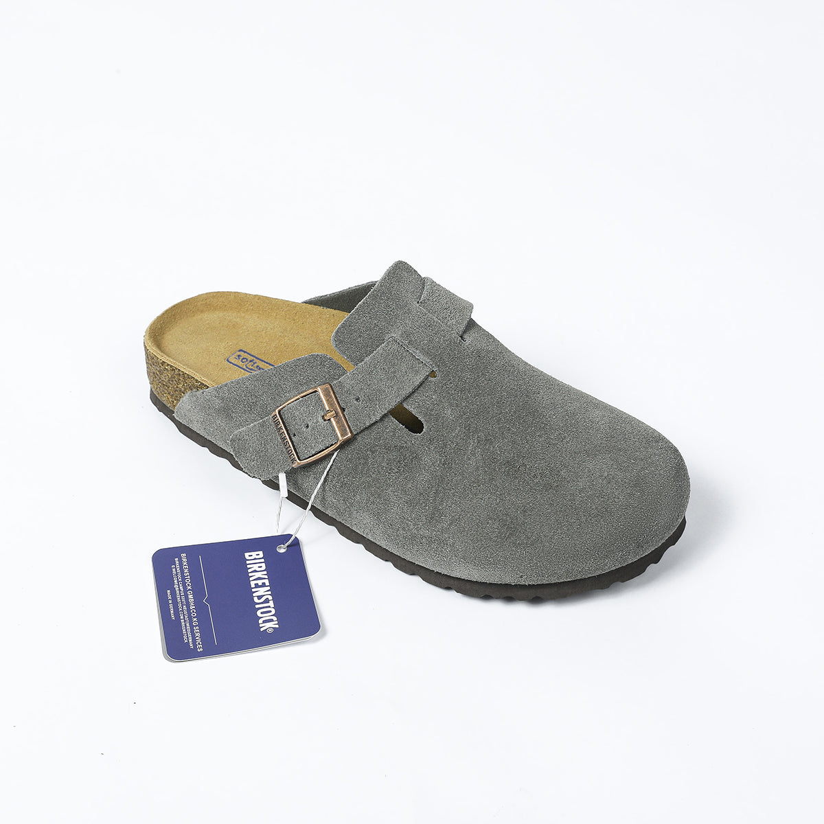 Birkenstock Boston Classic Grey Suede Clogs