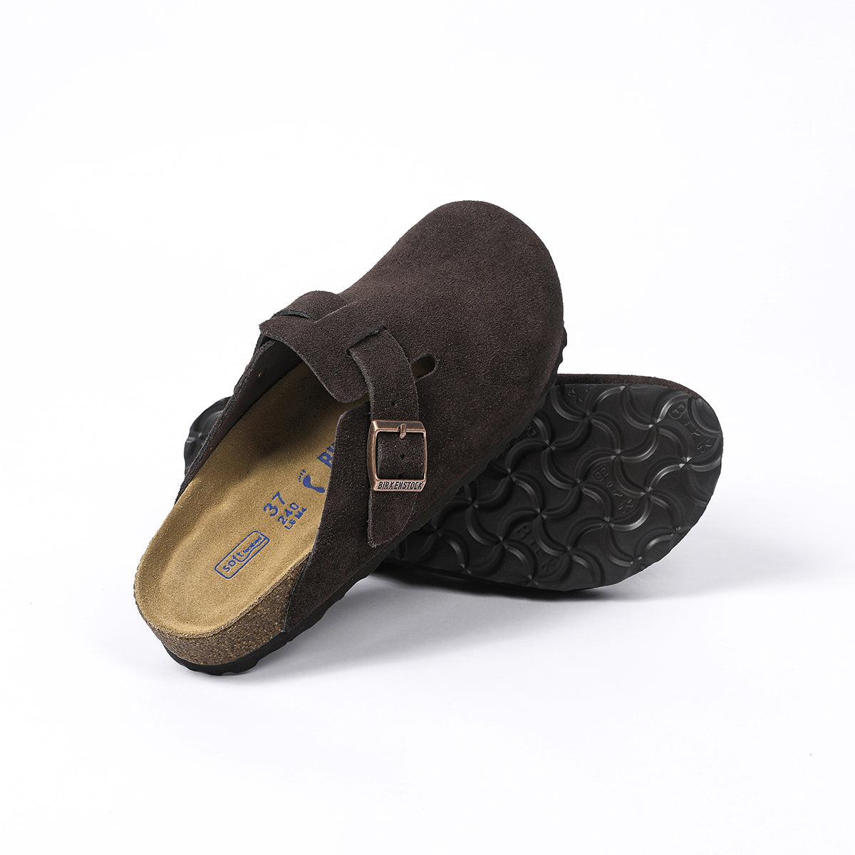Birkenstock Boston Classic Dark Brown Suede Clogs