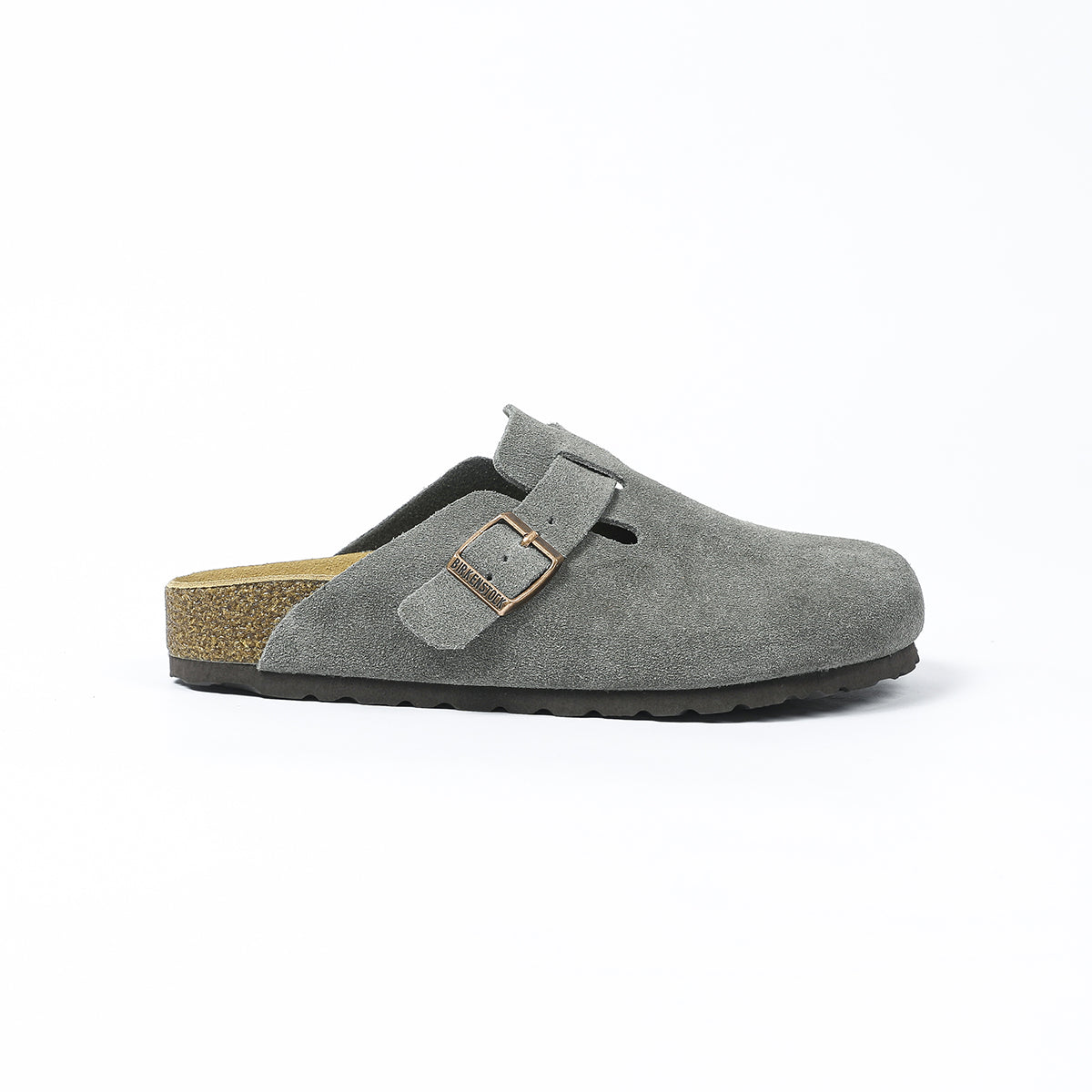 Birkenstock Boston Classic Grey Suede Clogs