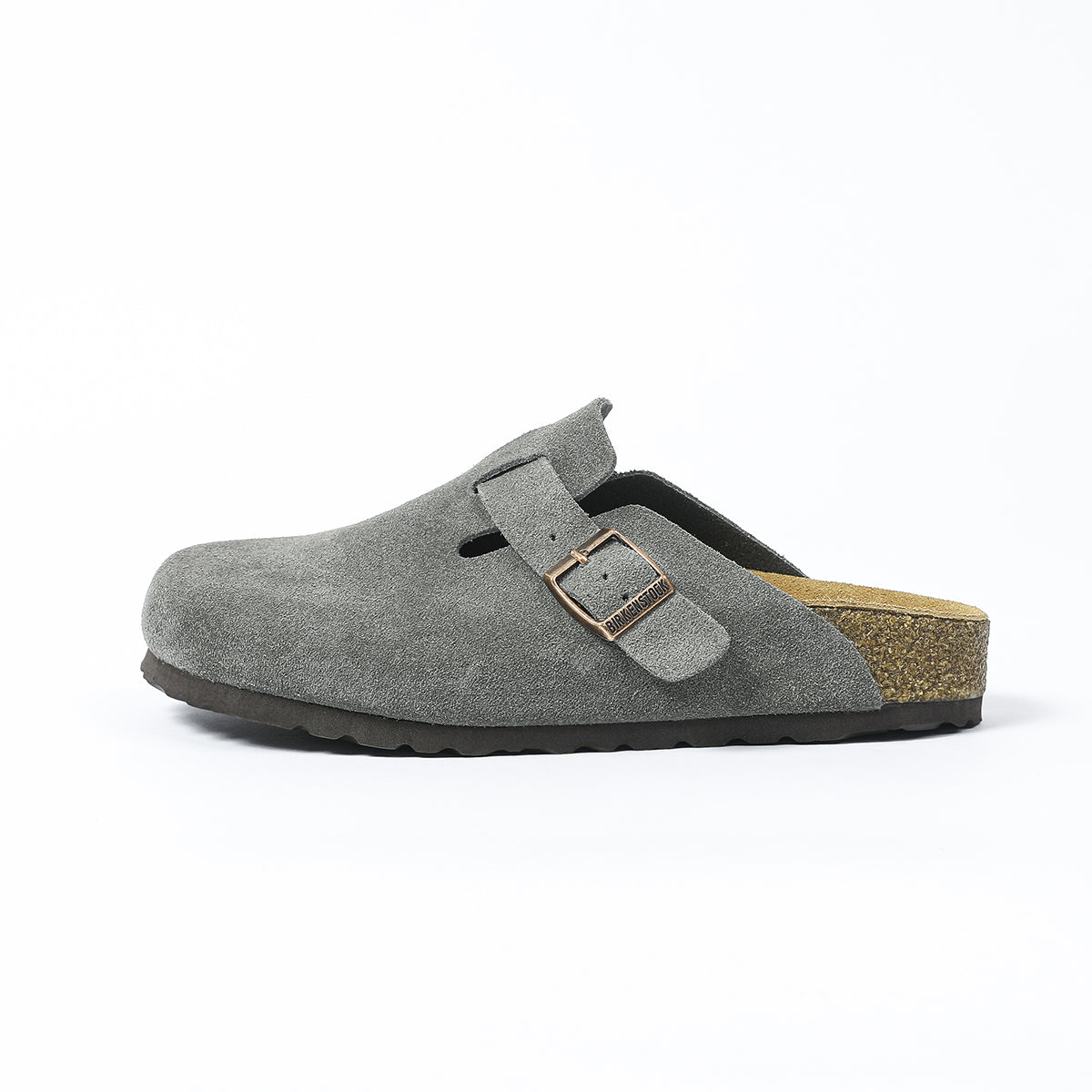 Birkenstock Boston Classic Grey Suede Clogs