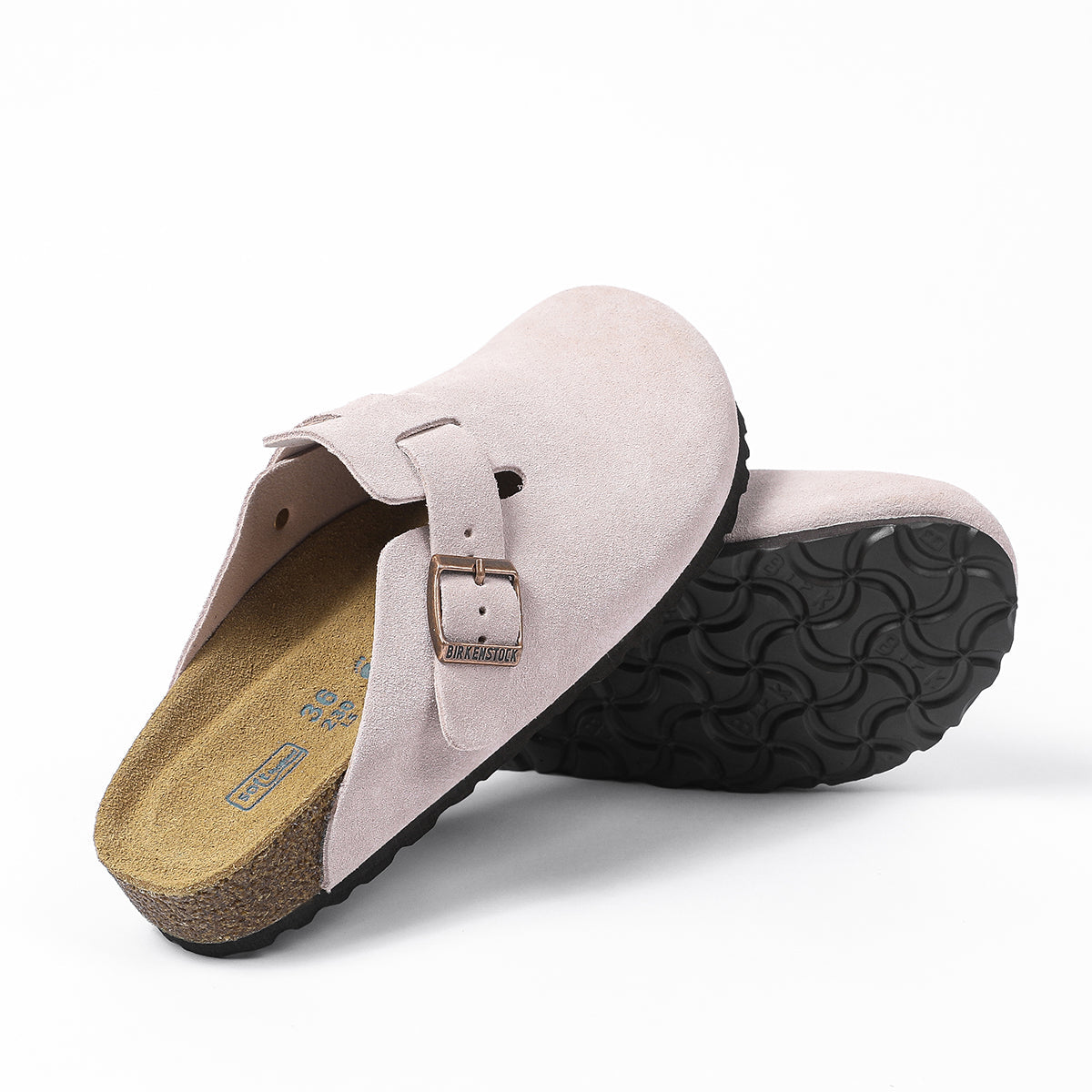 Birkenstock Boston Classic Pink Suede Clogs