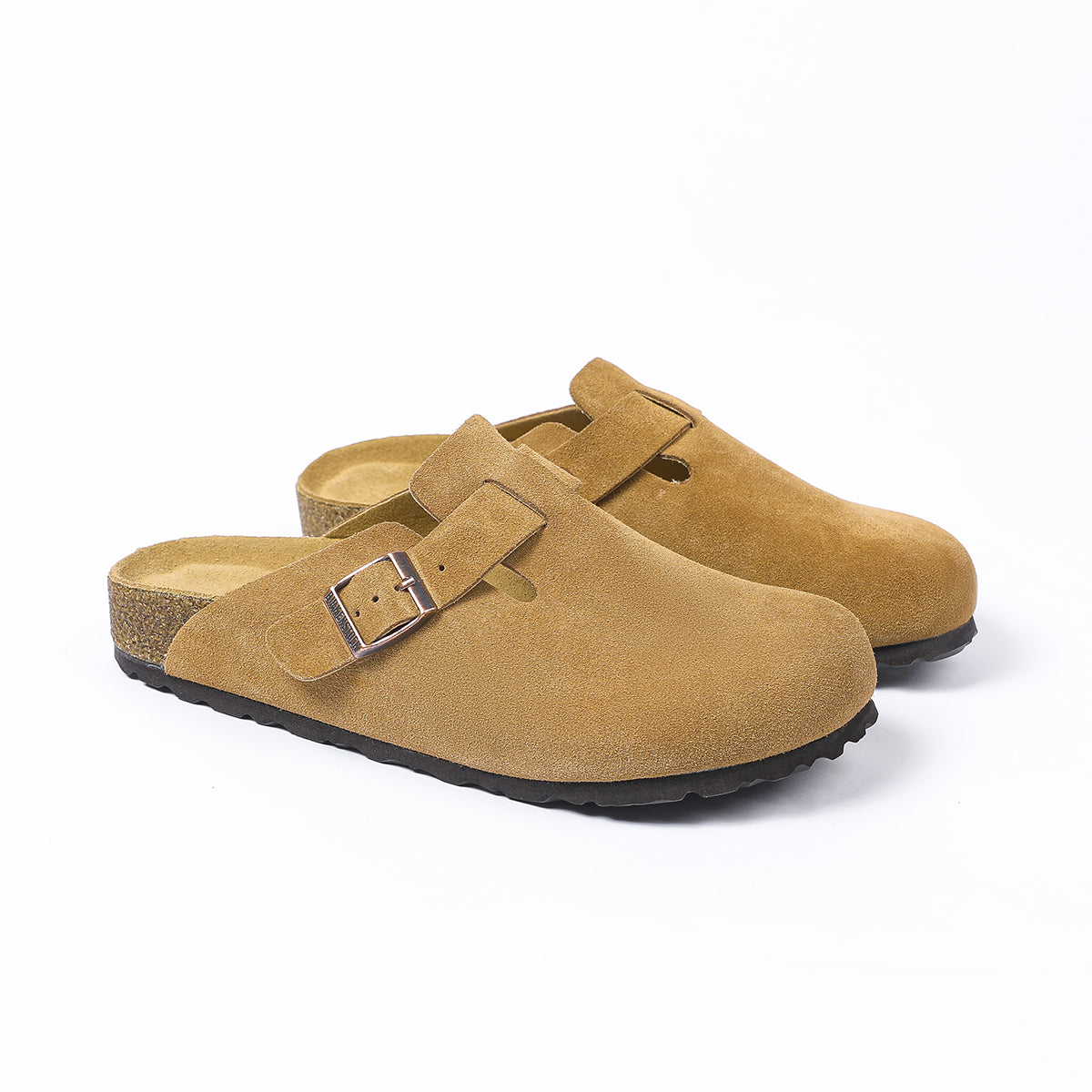 Birkenstock Boston Classic Latte Cream Suede Clogs