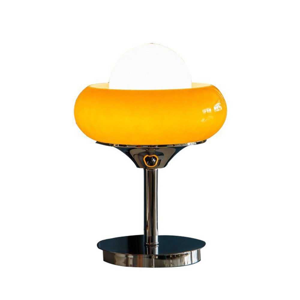 Soreana Retro Bauhaus‑Inspired Yellow Glass Table Lamp