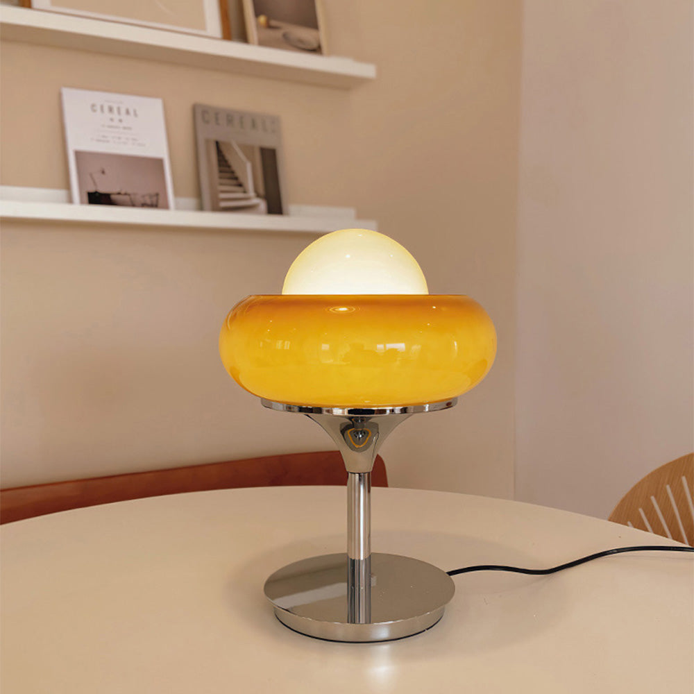 Soreana Retro Bauhaus‑Inspired Yellow Glass Table Lamp1